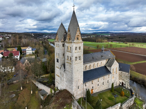 Church of St. Lubentius in Dietkirchen over the Lahn, near Limburg an der Lahn, Hesse, Germany
