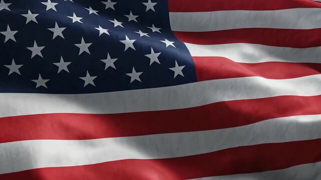 Close up full frame of the United States of America flag waving in the wind