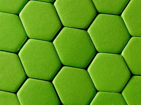 Vibrant Green Hexagonal Tile Pattern Abstract Geometric Background