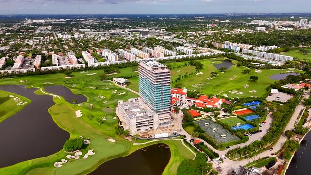 Aerial stock video Hallandale Beach Florida yeah
