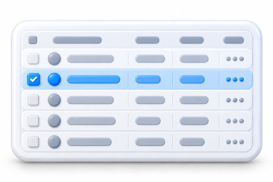 3D Data Table Interface UI