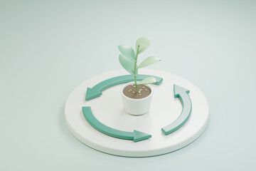 Fototapeta premium Circular economy plant recycling concept