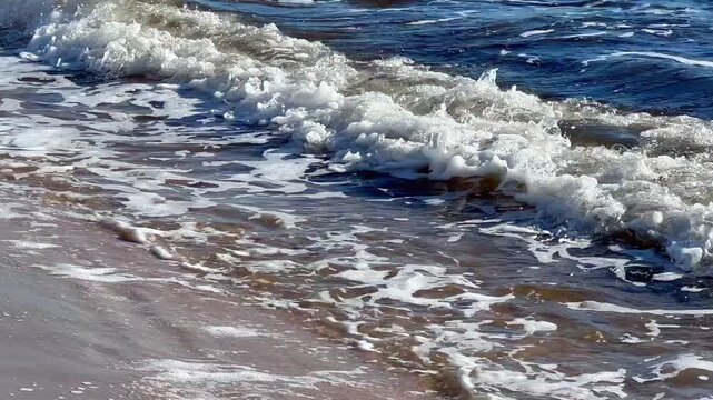 The waves of the Baltic Sea at Ystad, Scania, Sweden, Scandinavia