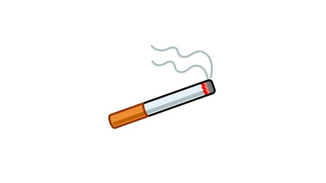 No Smoking Prohibition Sign Vector animation with Red Circle and Slash Line