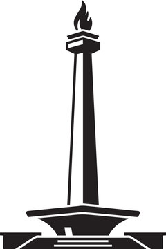 Monas Jakarta Indonesia Black and White Vector Landmark, Simple National Monument Iconmonas, monas jakarta, jakarta landmark, indonesia landmark, indonesia travel, national monument, monument vector, 