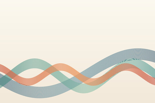 Abstract sine wave lines on ivory with copy space