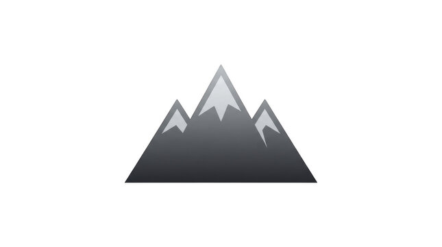 Minimalist mountain icon vector isolated on transparent background