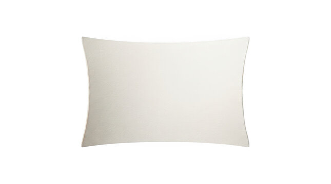 Soft white pillow sham mockup isolated on transparent background