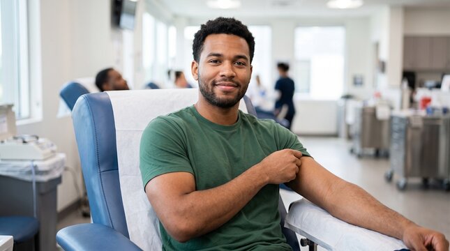 Man prepares to donate blood during January Blood Donor Month, a selfless act of saving lives