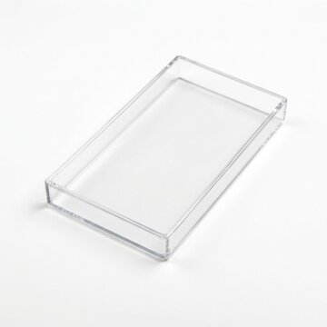 Clear Acrylic Desktop Organizer Tray on White Background