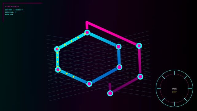 the complex flow of pipeline automation is displayed through interconnected glowing nodes and moving geometric lines within this dynamic digital interface for advanced data networking