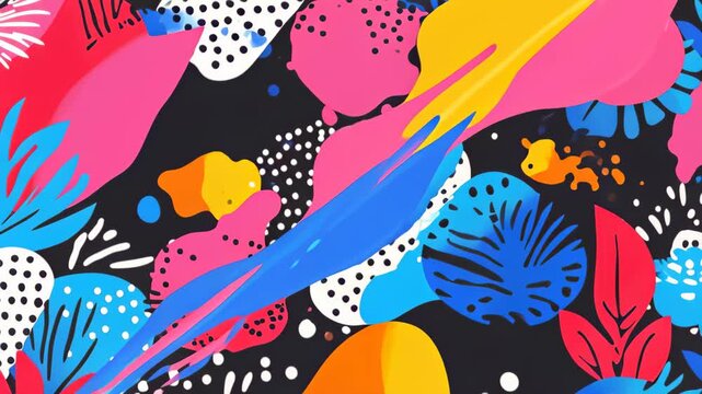 Abstract Splash: A vibrant and energetic abstract pattern featuring bold, colorful shapes and organic forms, creating a lively and dynamic visual experience.