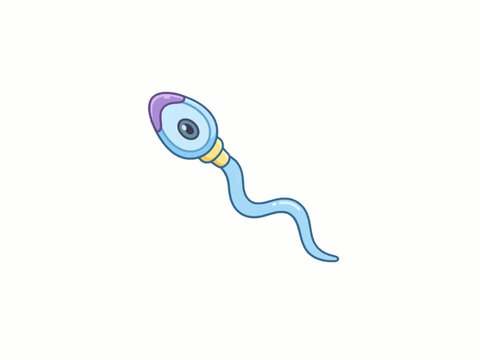 human sperm cell on white background