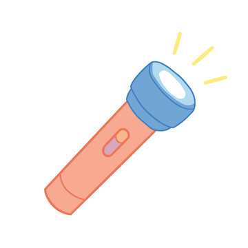 pink flashlight vector illustration icon
