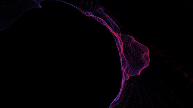 4K Blue and Red Particles Particles Stream, Flow Blue and Ruby Particles, Particles Loop Background Alpha Chanel UHD 02