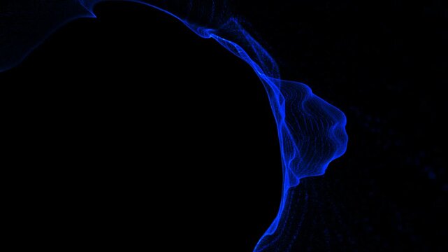 4K Blue Particles Particles Stream, Flow Blue Particles, Particles Loop Background Alpha Chanel UHD 01