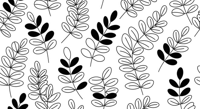 Botanical Leaf Branch Seamless Pattern Vector for Textile Print
