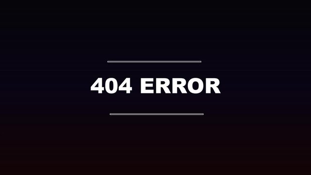 Error 404 glitch background featuring digital distortion and flickering signal