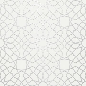 Minimalist white geometric islamic pattern with white background minimalist design geometric lines