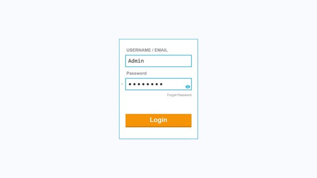 password box login interface on clean background for web authentication and
