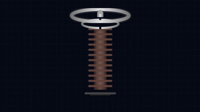 High-Voltage Gas-Insulated Surge Arrester with Metal-Oxide Varistor Blocks and Grading Shield Animation