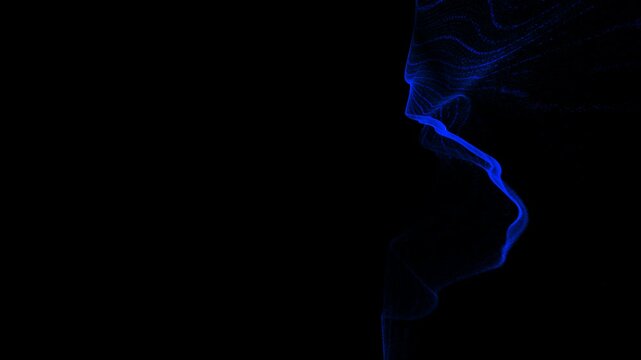 4K Blue Particles Particles Stream, Flow Blue Particles, Particles Loop Background Alpha Chanel UHD 03