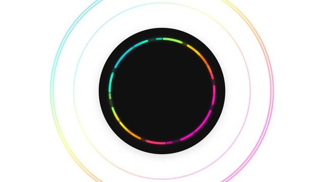 Smart Voice Assistant Speaker with Electric Rainbow Wave Ripples Animation
