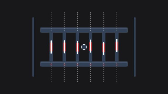 High-Rise Elevator Hoist Cable Dynamic Tension Equalizer Hitch Mechanical Vector Animation