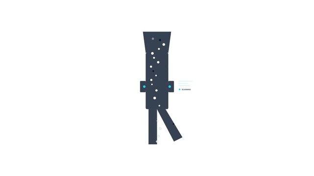 Automated PCR Plastic Resin Pellet Purity Sorter Industrial Vector Animation