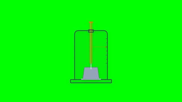 2D Vector Vicat Needle Apparatus Motion Graphic - Cement Consistency and Initial Set Testing Equipment Loop