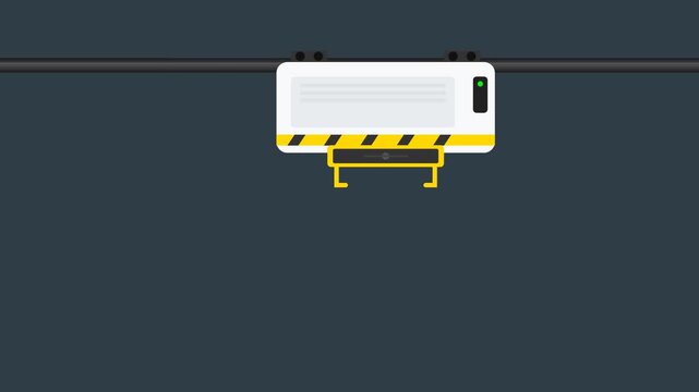 Overhead Hoist Transport OHT Semiconductor Automation Vehicle 2D Vector Loop