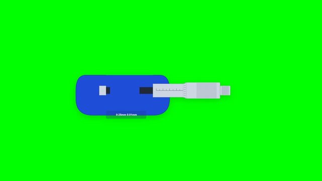 Mechanical Outside Vernier Micrometer Precision Measuring Motion Graphic