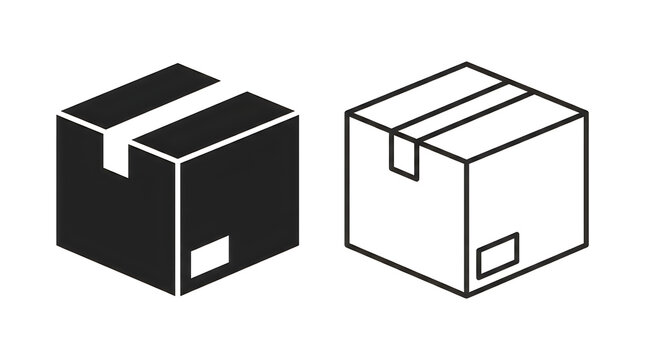 Isometric cardboard box illustration comparison