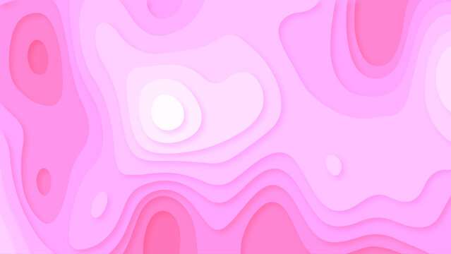 Abstract Pink Topographic Contour Background with Layered Organic Shapes, Soft Pastel Tones and Modern Minimal Terrain Pattern. Soft Pink Topographic Map Background with Layered Contour Shapes, Organi