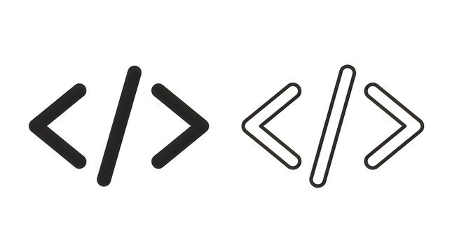 Modern angle bracket and slash vector symbols