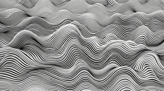 Abstract monochrome wave pattern with flowing organic contours and dotted texture background