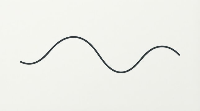 Simple solid black line wave shape on white background with seamless abstract geometric movement