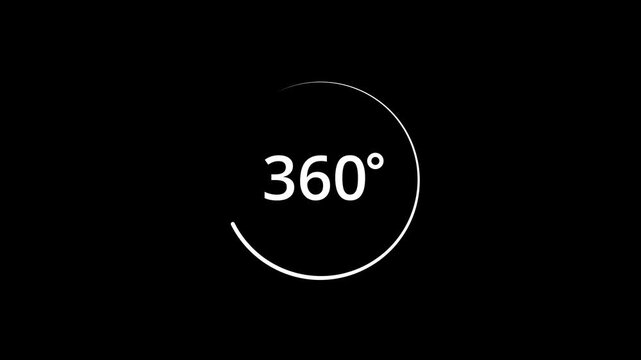 360 degree view icon animation on transparent background