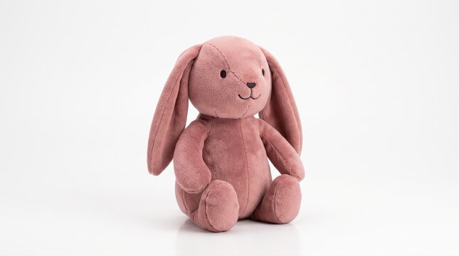 pink stuffed bunny rabbit plush toy sitting for children