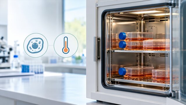 Laboratory co2 incubator for cell culture growth and temperature control experiments