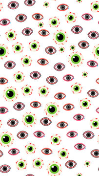 Cartoon Eyes Seamless Pattern