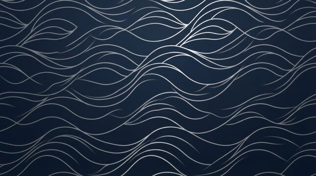 Seamless background pattern featuring flowing dark blue waves created by white dotted lines