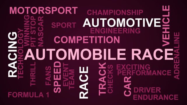 Automobile Race Word Cloud