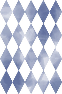 Dark Blue Watercolor Argyle Pattern Transparent, Vector Background | アーガイル ダイヤ柄 水彩 紺 ダークブルー 透過 背景透過 柄 パターン ベクター