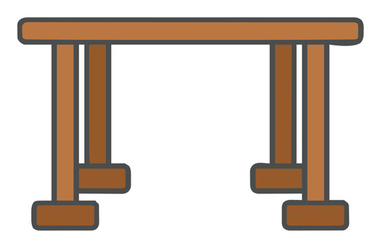Wooden parallettes push up bars vector illustration. Generative AI
