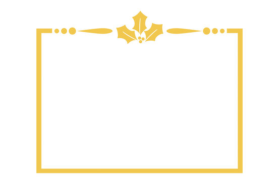 Gold Holly Leaves and Berries Divider Border Frame