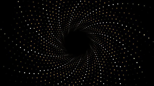 Sparkling Golden Galaxy Spiral Tunnel with Twinkling Stardust Arms Loop