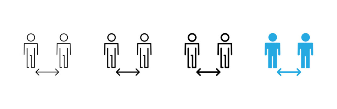 Social distance icon vector. social distancing sign and symbol. self quarantine sign