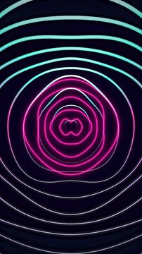Neon ring tunnel pulsing optic illusion seamless loop background