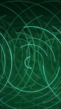 Green radar wave circles expanding seamless loop